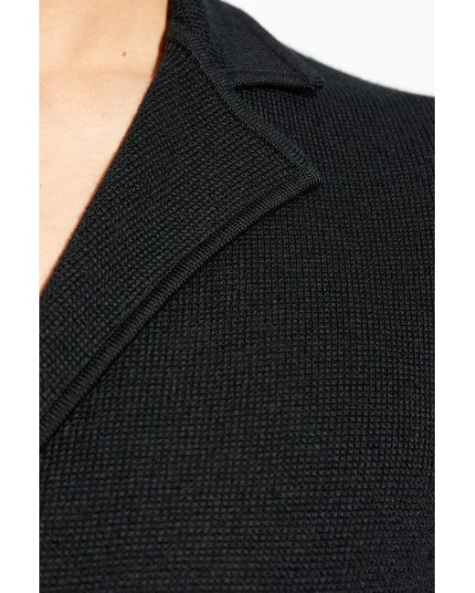 Giorgio Armani Black Wool Double-Breasted Blazer for men
