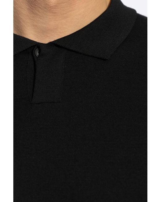 Giorgio Armani Black Wool Polo for men