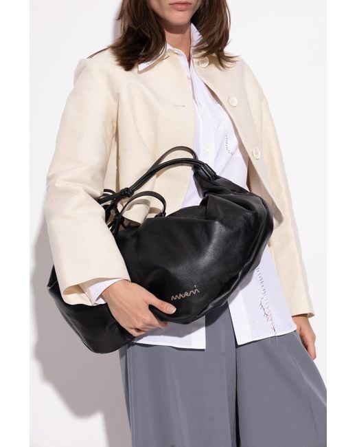 Marni Black Shoulder Bag 'Scrunchie Medium'