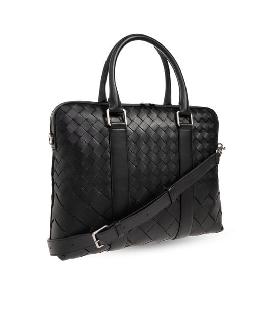Bottega Veneta Black Briefcase With Intrecciato Weave for men
