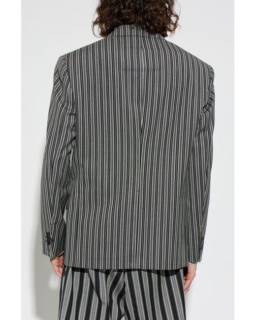 Versace Gray Blazer With Striped Pattern for men
