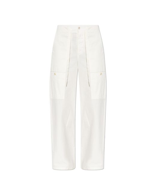 Jil Sander White 'Cargo' Trousers