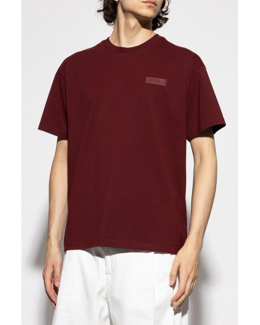 Givenchy Red T-Shirt With Logo Patch for men