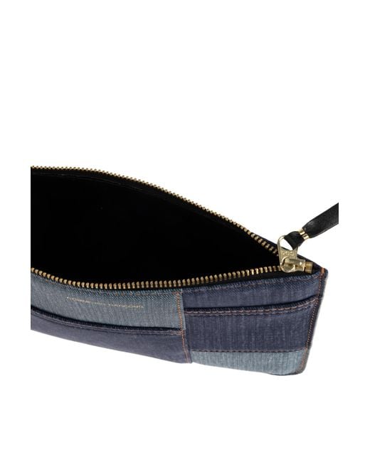 Comme des Garçons Blue Leather Pouch