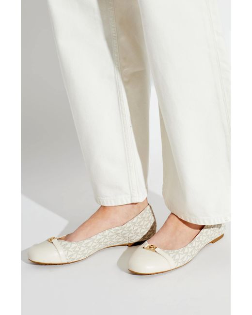 MICHAEL Michael Kors White "Mandy" Ballerinas