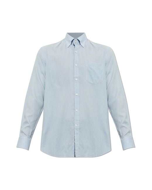 Paul & Shark Blue Checked Pattern Shirt for men