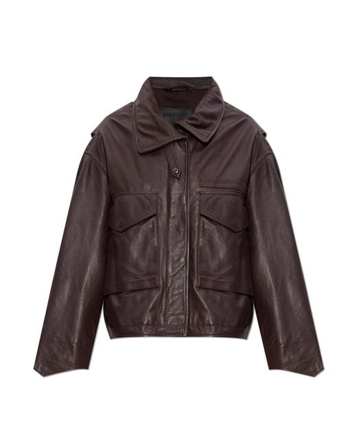 AllSaints Brown Leather Jacket "Clay"