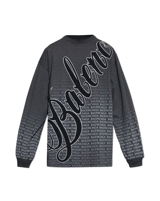 Balenciaga Black Long-Sleeve T-Shirt for men