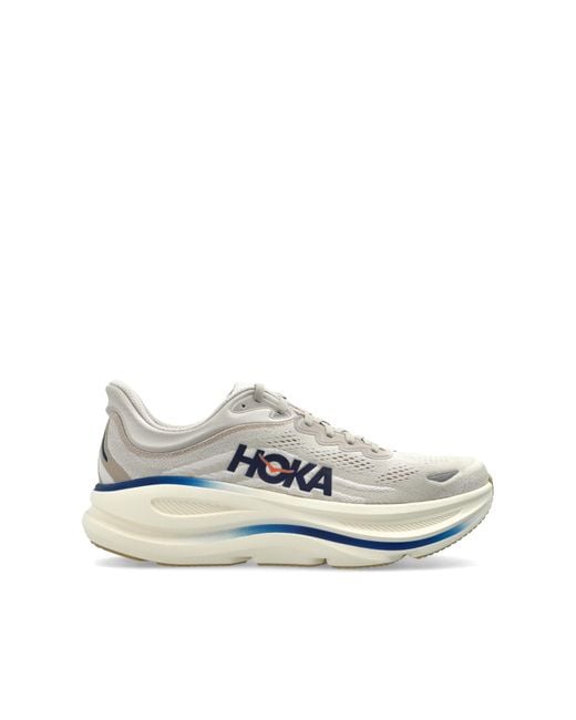 Hoka One One White 'Bondi 9' Sports Shoes for men