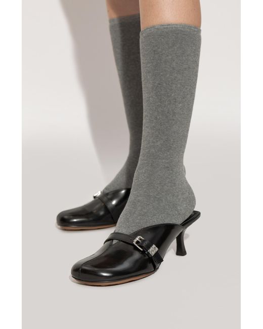 Ganni Black Heeled Mules 'Sue'