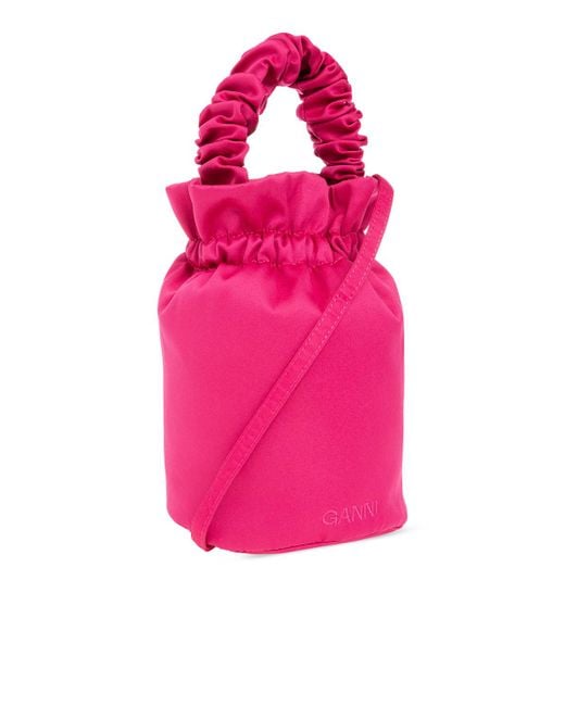 Effectiveness line Ruby Ganni Satin Shoulder Bag in Pink | Lyst