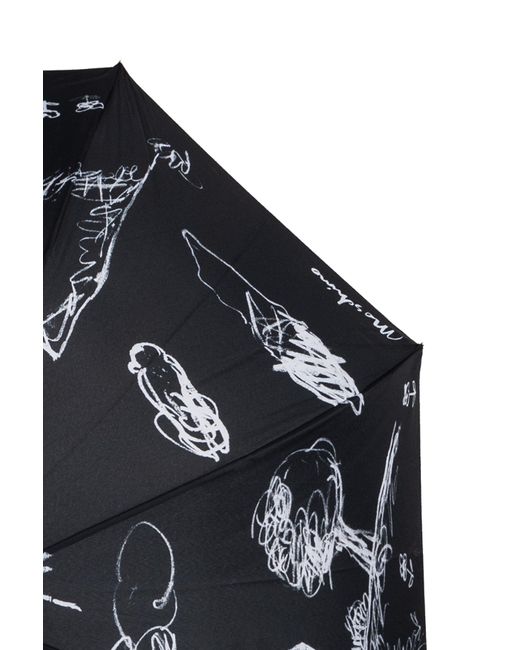 Moschino Black Parasol With A Pattern
