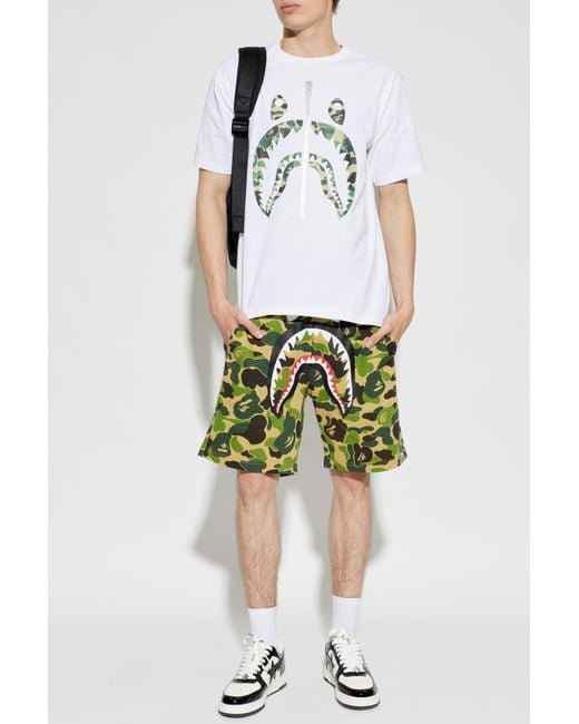 A Bathing Ape White T-Shirt With Print for men