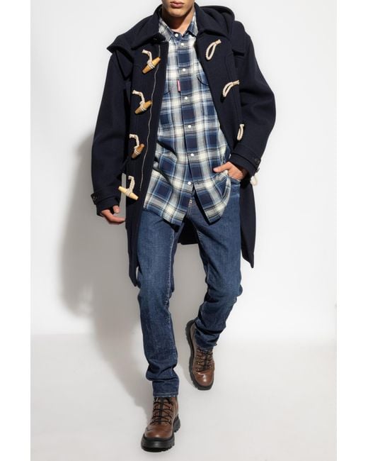 DSquared² Blue Checked Pattern Shirt for men