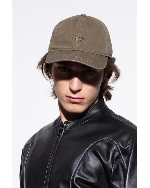 DIESEL Brown Baseball Cap 'C-Run-Wash' for men
