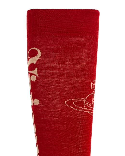 Vivienne Westwood Red Socks With Logo