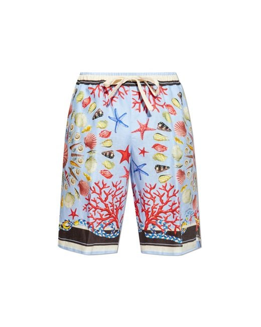 Dolce & Gabbana Red Shell Motif Shorts for men