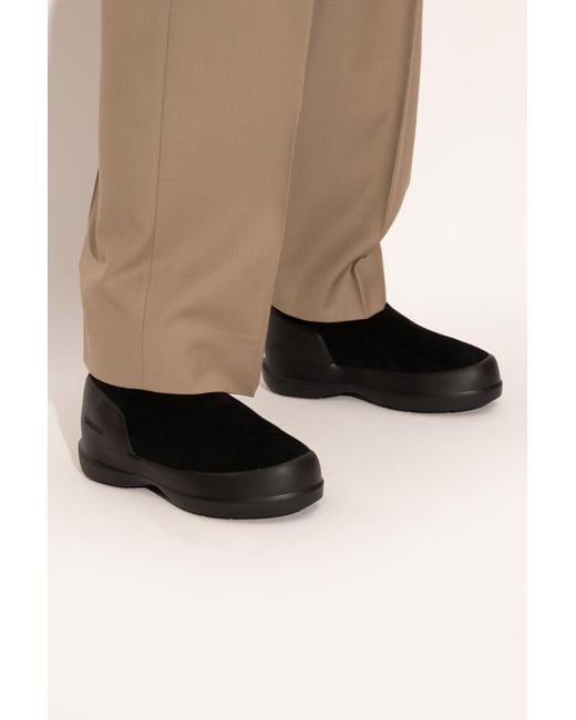 Moon Boot Black 'Mezzaluna Mid' Snow Boots