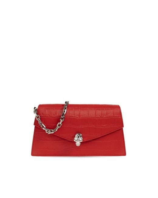 McQueen Red "Skull Mini" Bag