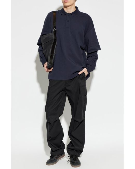 DARKPARK Blue Long-Sleeve Polo for men