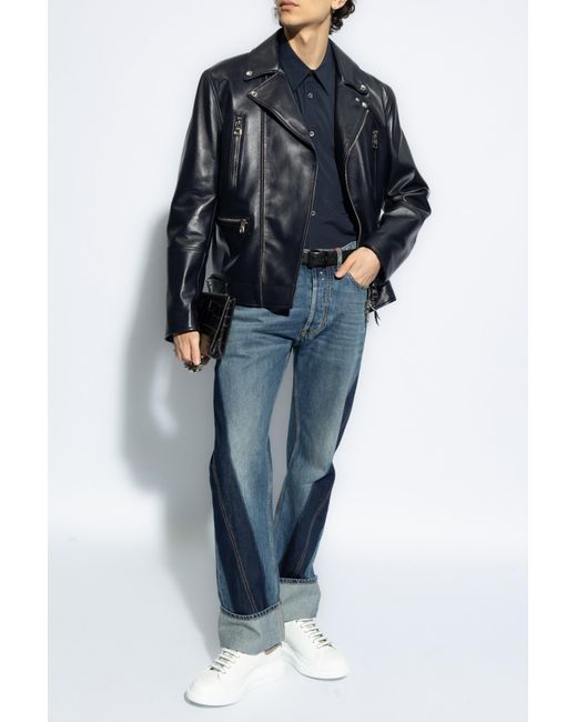 Alexander McQueen Black Leather Jacket, for men