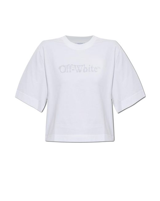 Off-White c/o Virgil Abloh White Loose-Fit Cropped T-Shirt