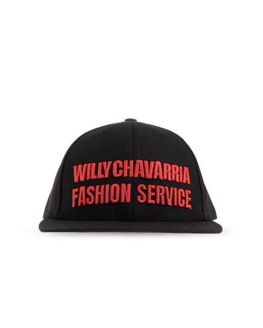 Willy Chavarria Red Baseball Cap for men