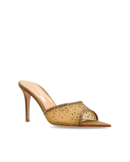 Gianvito Rossi Natural Heeled Mules