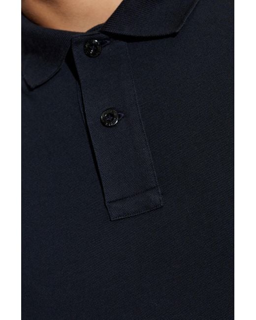 Stone Island Blue Polo With Logo Patch for men
