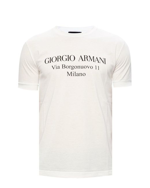 Giorgio Armani White Logo T-Shirt for men