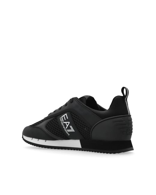 EA7 Black Sports Shoes With Logo for men