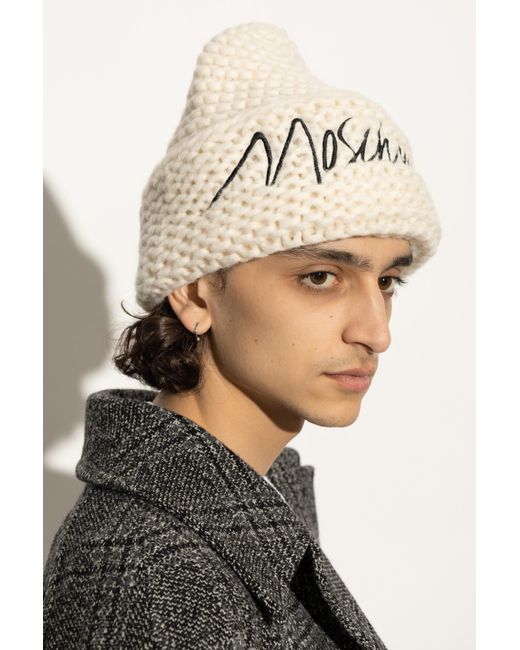 Moschino Natural Cap With Embroidered Logo
