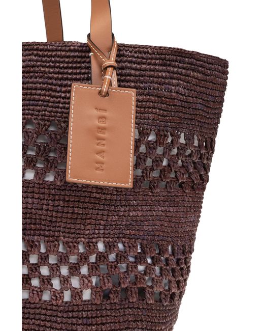 Manebí Brown Woven 'Shopper' Bag