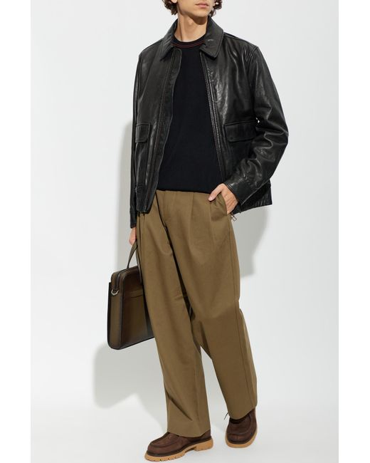 Paul Smith Black Leather Jacket for men