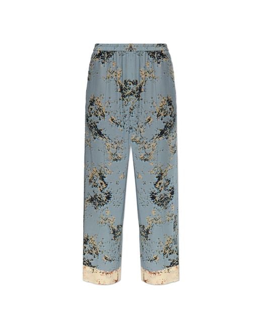 Paul Smith Blue Loose-Fit Trousers With Stitching On The Legs
