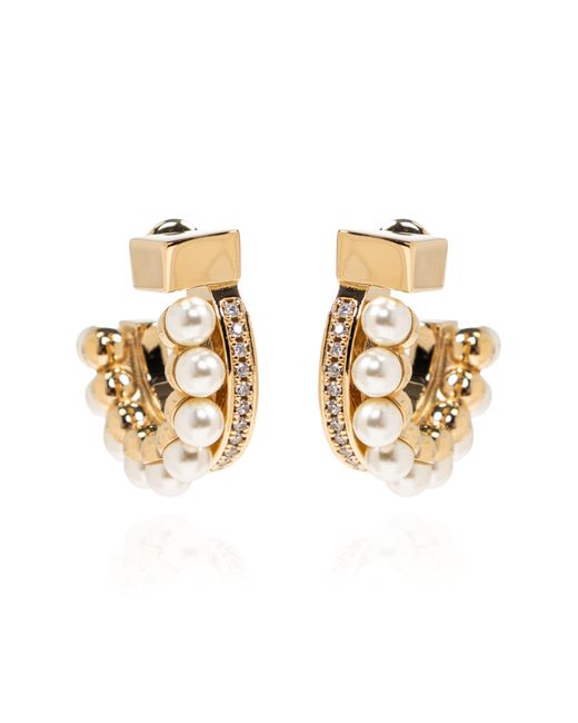 Ferragamo Metallic Semicircular Earrings