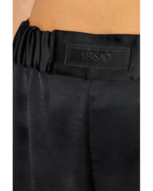 Versace Black Shorts With Lace Inserts