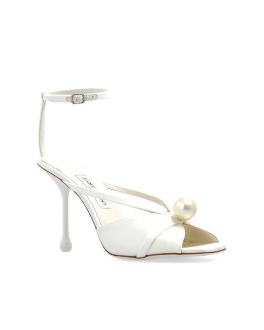 Jimmy Choo White Heeled Sandals "Siva"