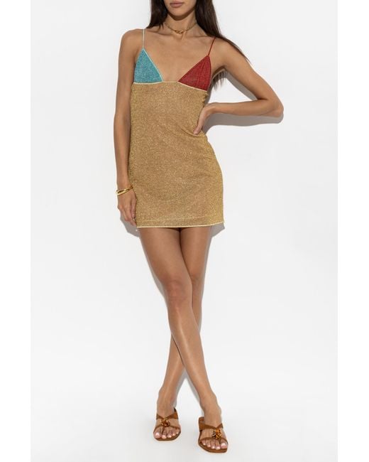 Oseree Metallic Dress With Lurex Thread