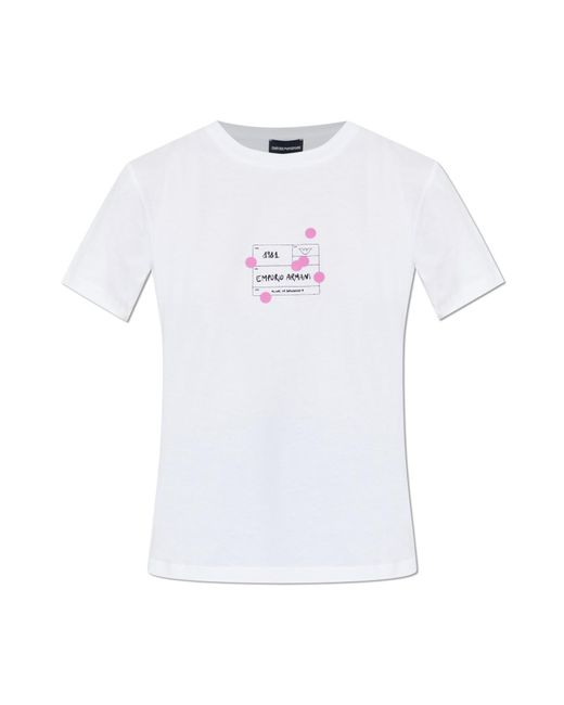 Emporio Armani White T-Shirt With Print