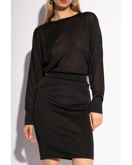 Saint Laurent Black Dress With Long Sleeves,