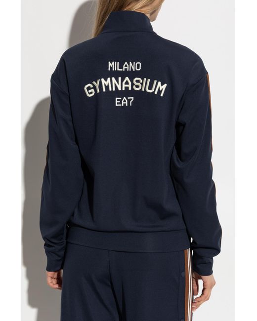 EA7 Blue Sweatshirt With Embroidered Logo