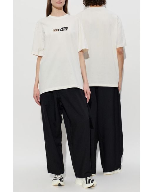 Y-3 White T-Shirt With Logo Print