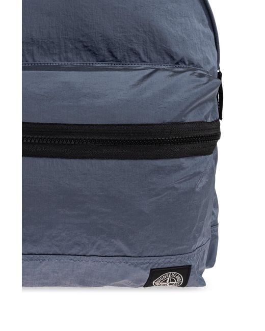 Stone Island Black Backpack With Logo Patch for men