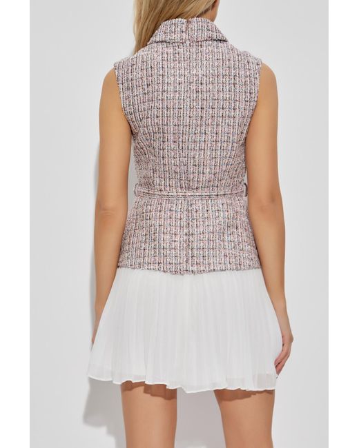 Self-Portrait Pink Dress With Pleated Skirt