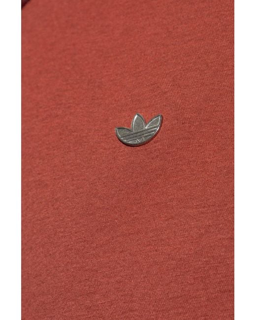 Adidas Originals Red T-Shirt With Logo-Shaped Appliqué for men
