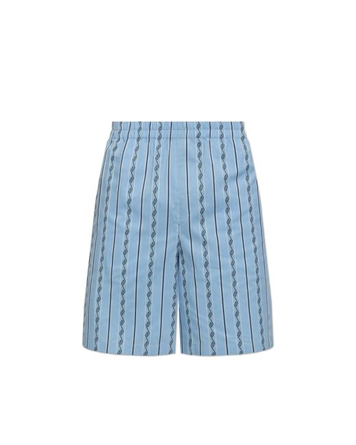 Versace Blue Shorts With Greek Pattern for men