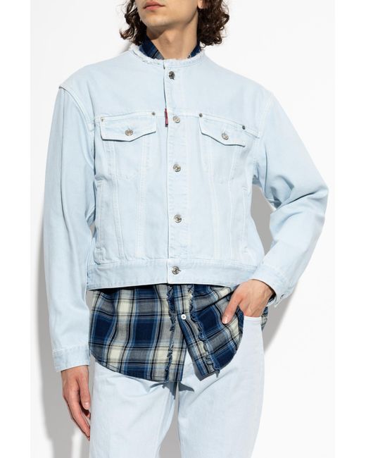 DSquared² Blue Denim Jacket With Pockets for men