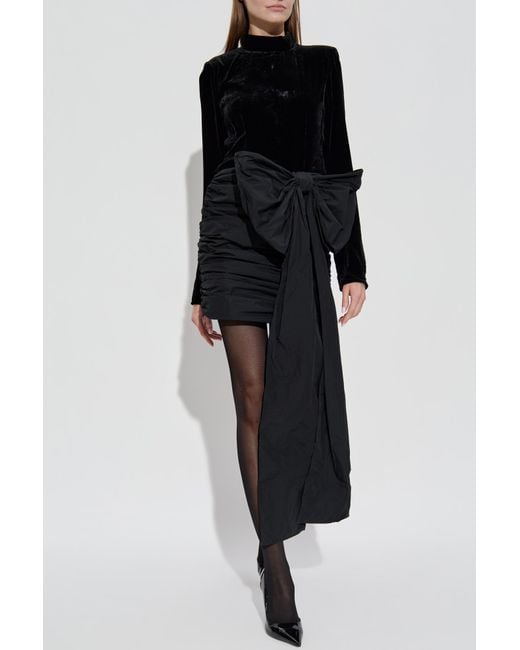 ROTATE BIRGER CHRISTENSEN Black Dress Made Of Combined Fabrics