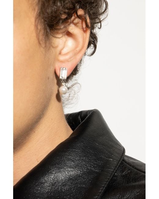 McQueen White Single Pearl Earring for men